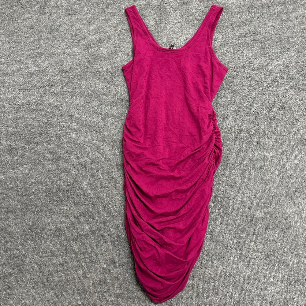 Express Dress Womens Size M Pink Ruched Bodycon Scoop Neck Modal Sleeveless
